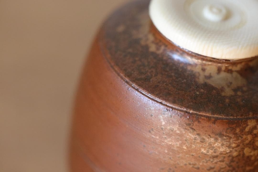 備前焼 木村陶峰 茶入 共箱 肩衝 煎茶道具 茶道具