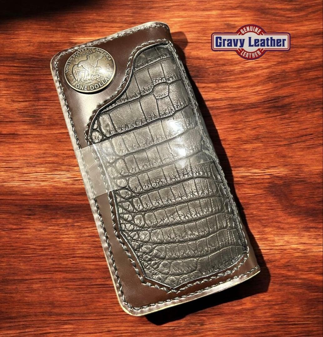 Gravy Leather ライダース ウォレット ボロサス クロコダイル 本革